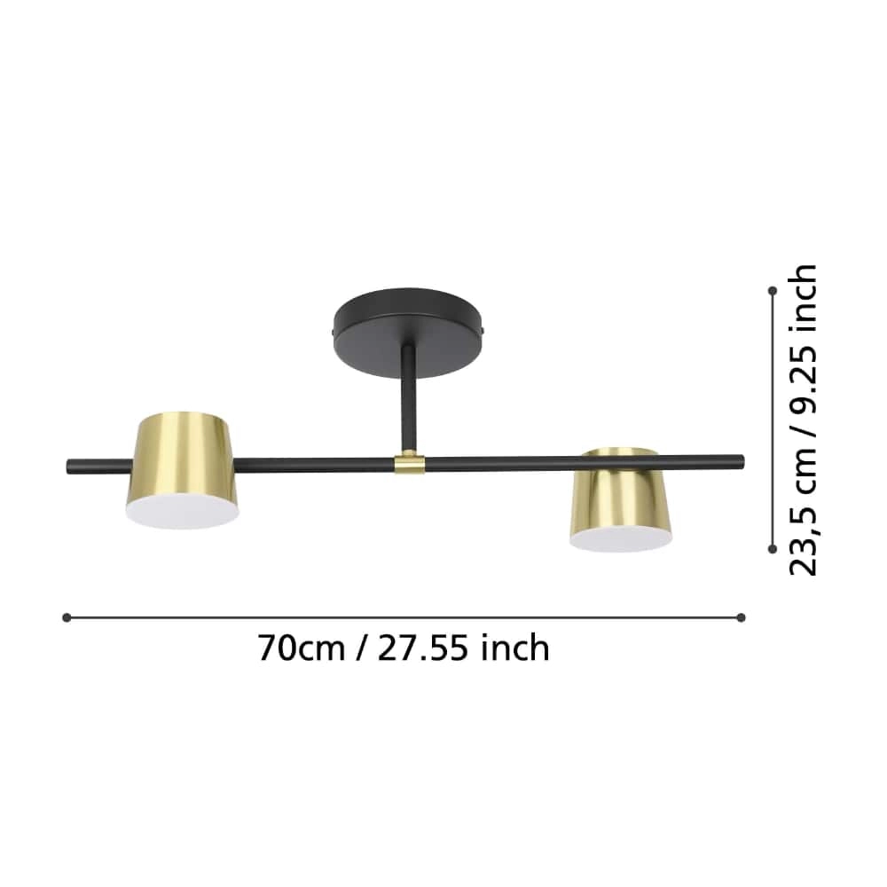 Black with gold ceiling lamp Altamira 2-light Stars of Light 9002759399832