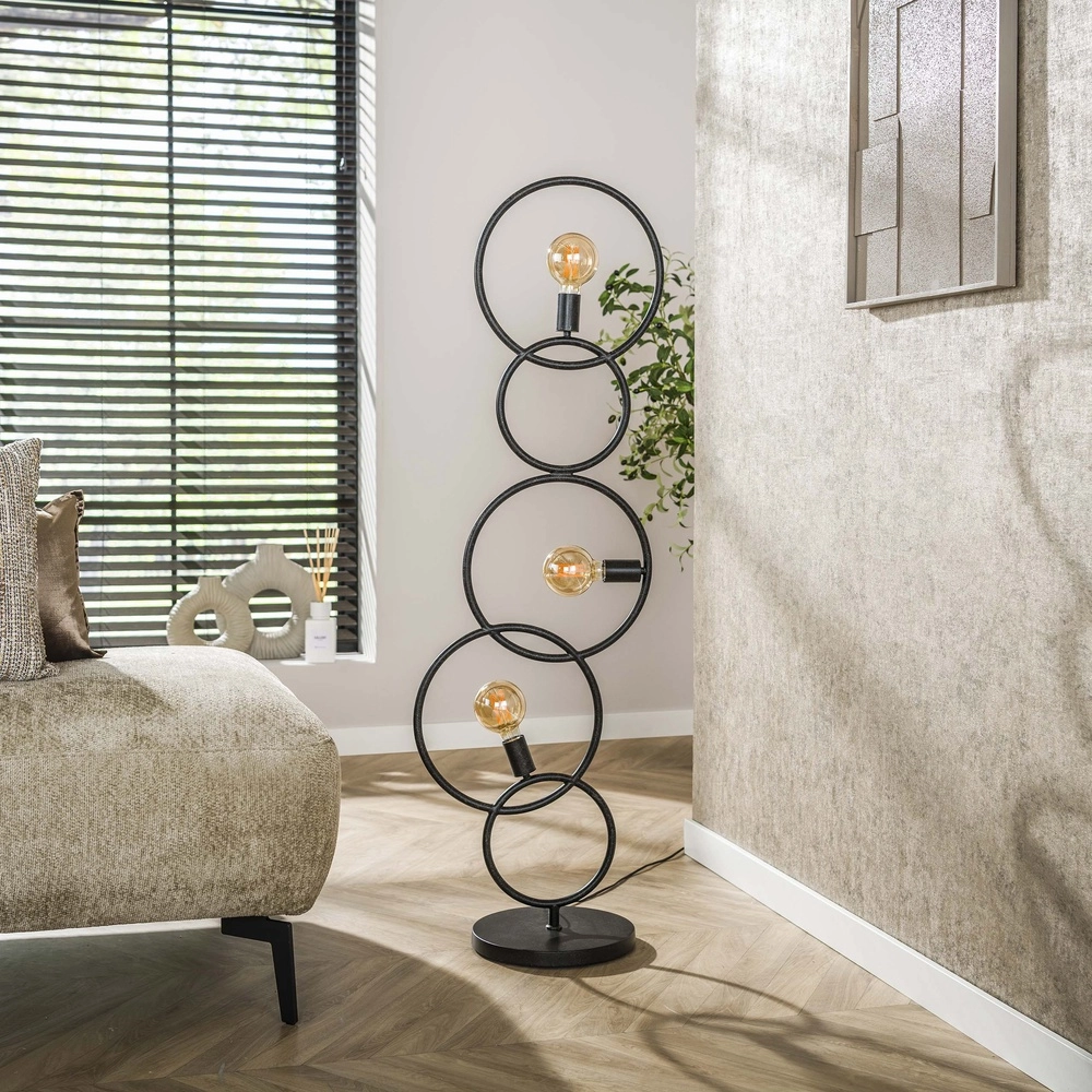 Design floor lamp Loop black - 3x E27 Lyora 8716803511040