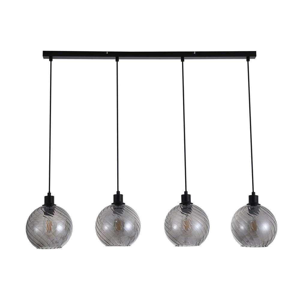 Pendant lamp Radiance 4-light black Searchlight 5053423305806