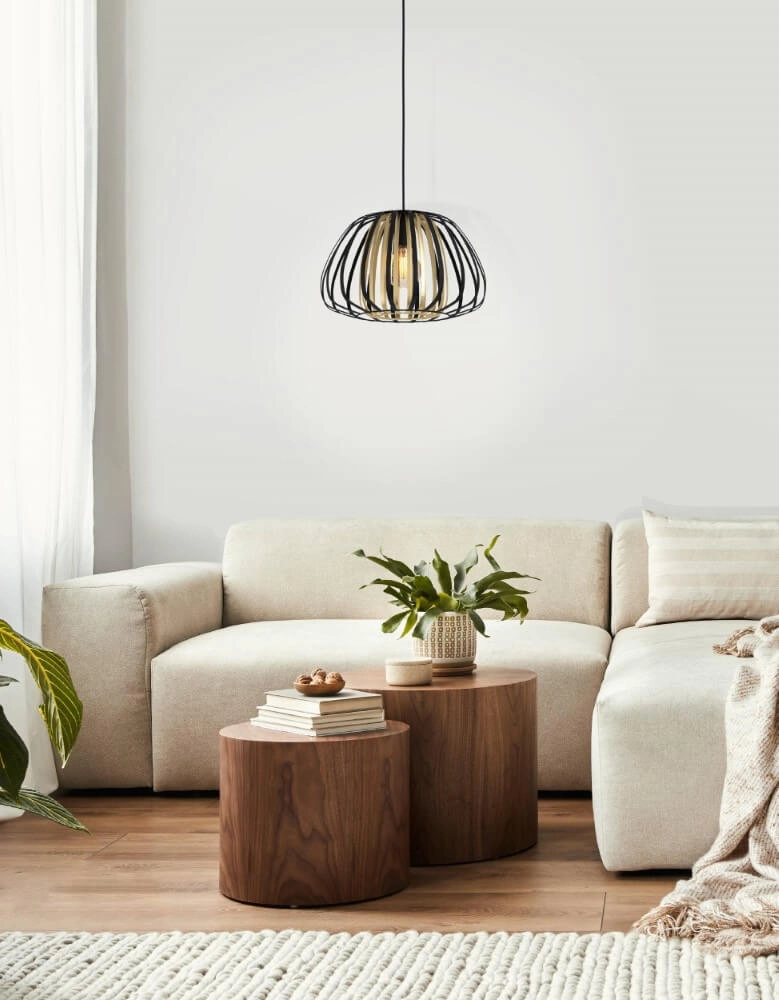Pendant lamp Ø 37.5cm Encinitos black with gold Eglo 9002759996666