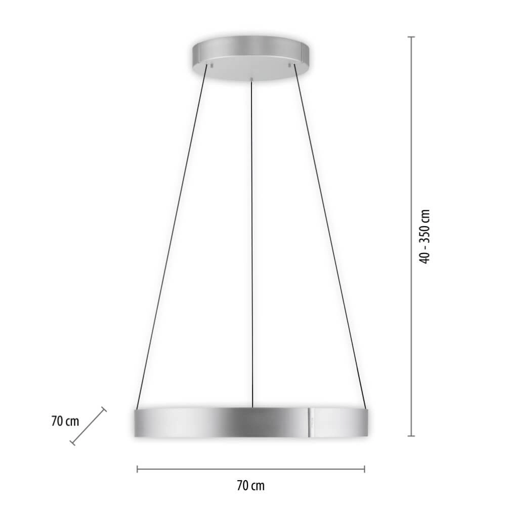 Round hanging lamp Pure E-Clipse aluminum Ø 70cm Paul Neuhaus 4012248372364