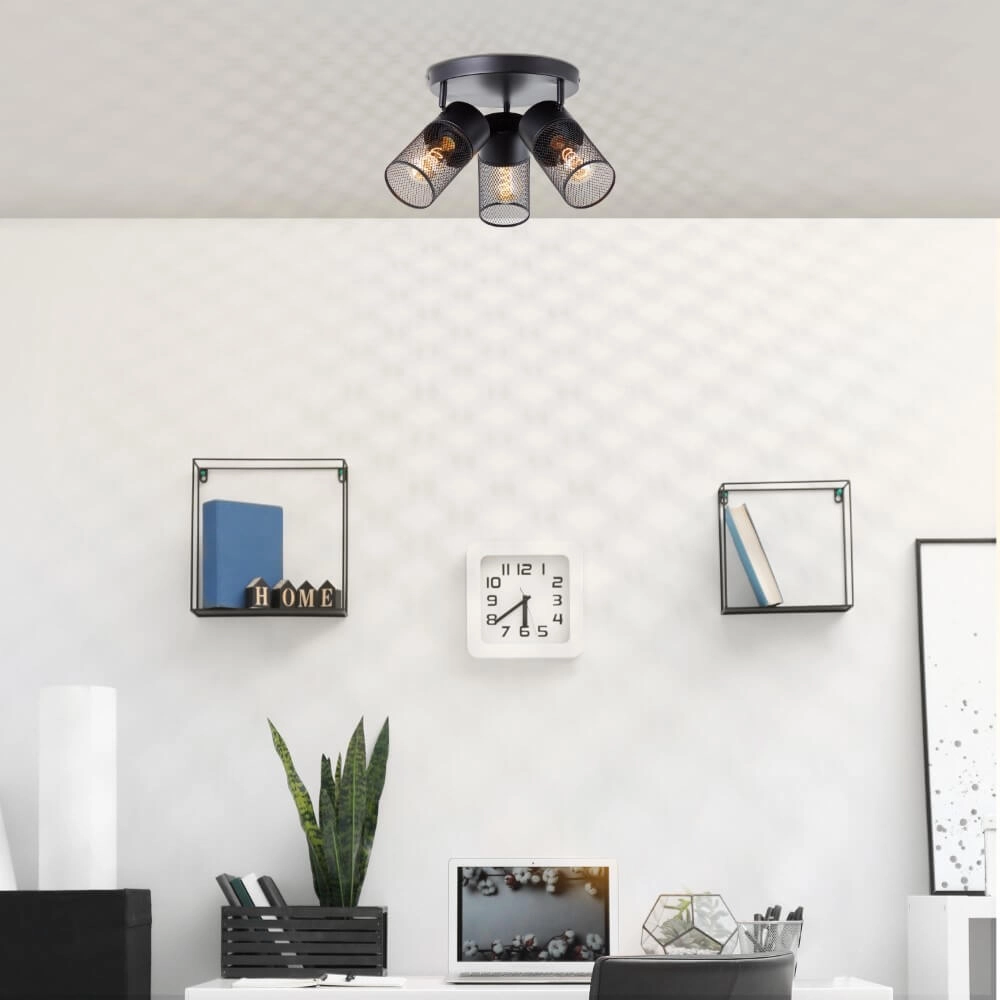 Black ceiling lamp Kamolo 3x E27 Brilliant 4004353409417