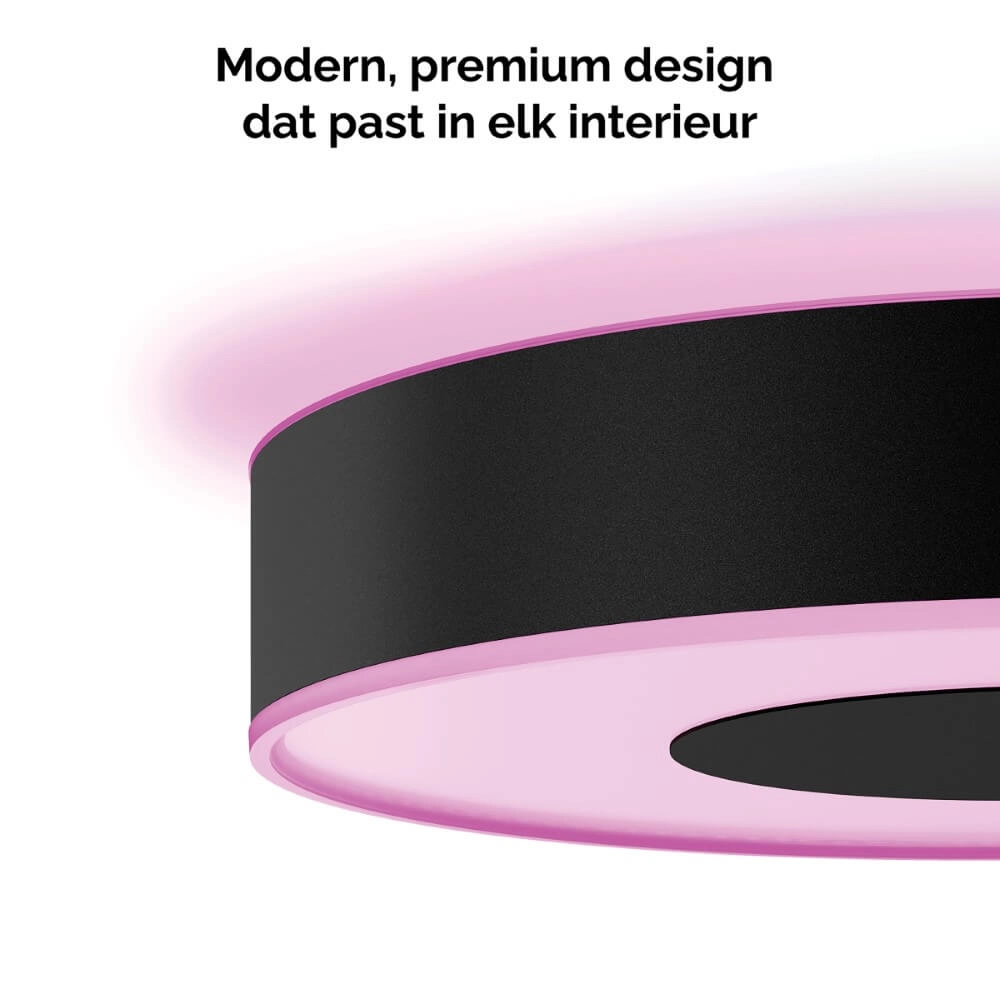 Ceiling light Hue Infuse M - White and color Ø 38.1cm black Philips 8718696176504