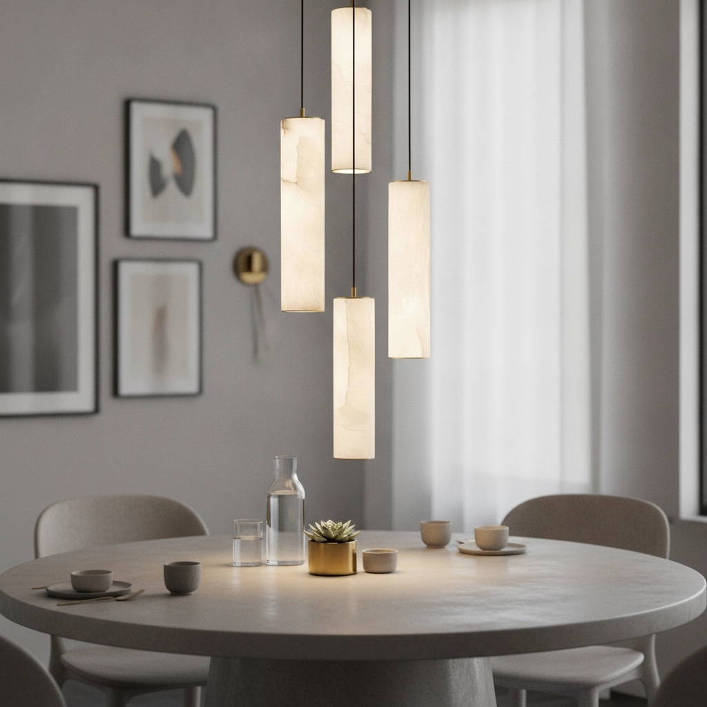 Pendant lamp Diletto Gold with white 12-lights