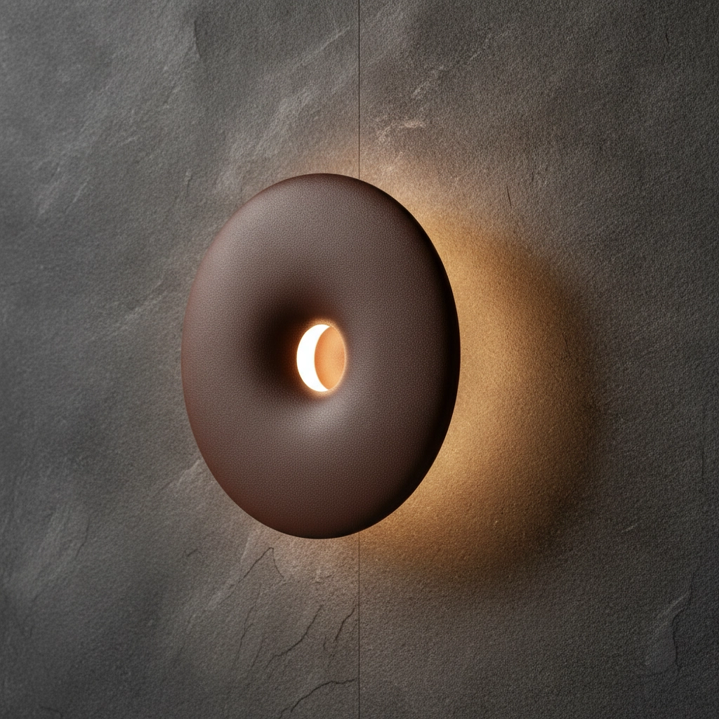 Unique wall lamp Splash round rusty brown