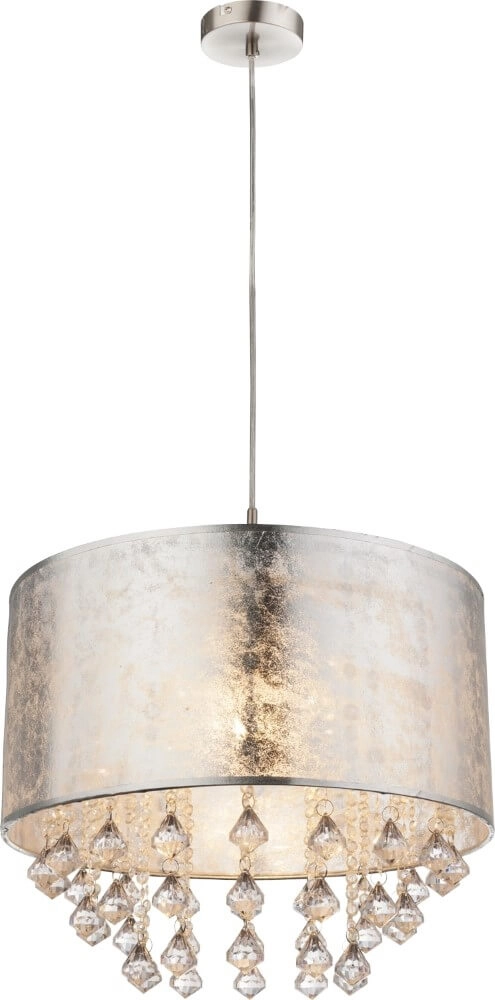Silver pendant lamp Amy I Ø 40cm Globo 9007371347780