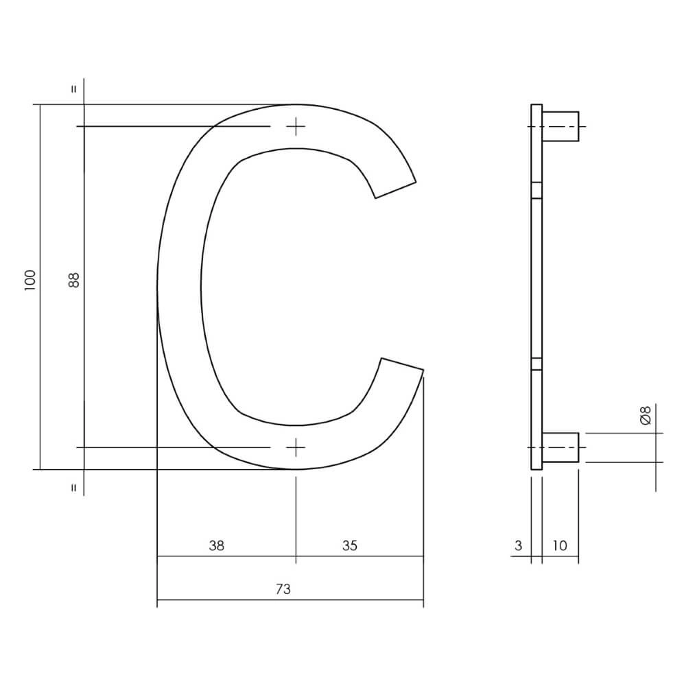 House letter C Numbra 10cm black Intersteel 8714186541708