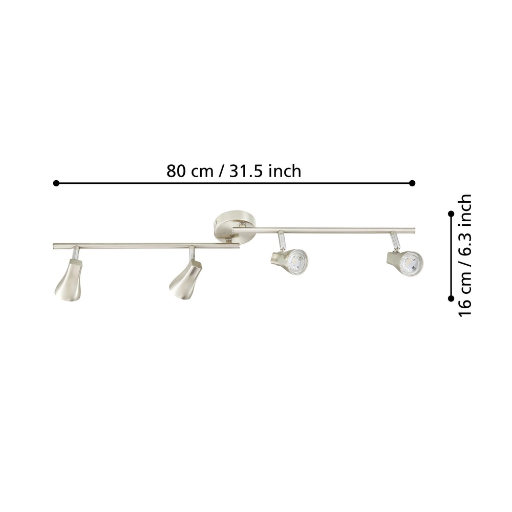 Surface-mounted spot Tiberio 1 4-light Eglo 9002759978266