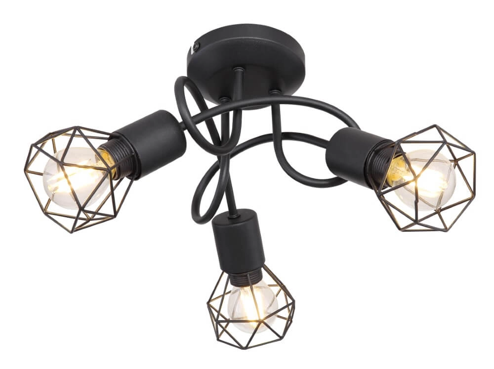 Design ceiling lamp Xara I black 3-lights