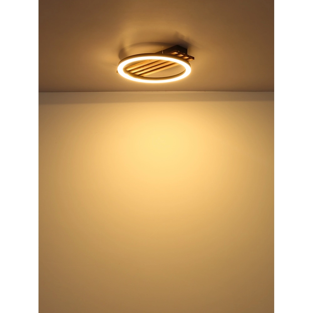 Ceiling lamp Tisha Single black with wood Globo 9007371522576