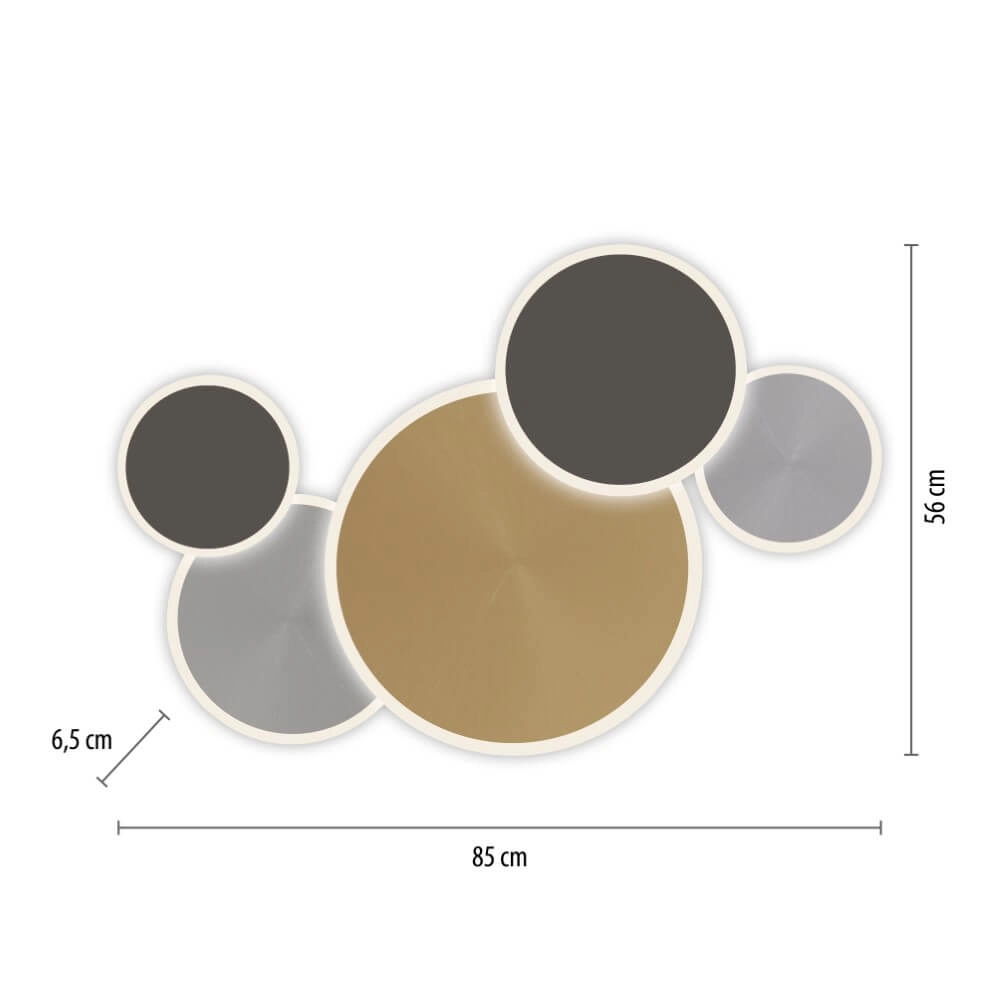Design wall lamp Q-Piato 85cm Paul Neuhaus 4012248374528