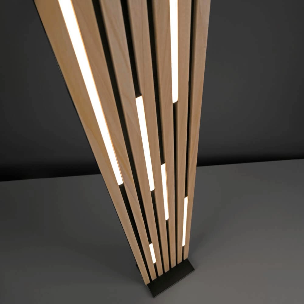 Design floor lamp Q-Akustik wood Paul Neuhaus 4012248385401