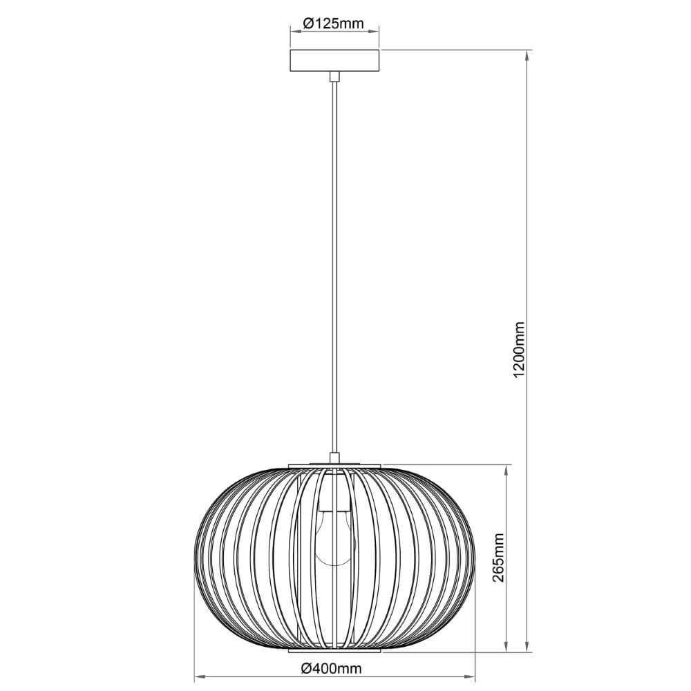 Wooden pendant lamp Enca Ø 40cm Brilliant 4004353428463