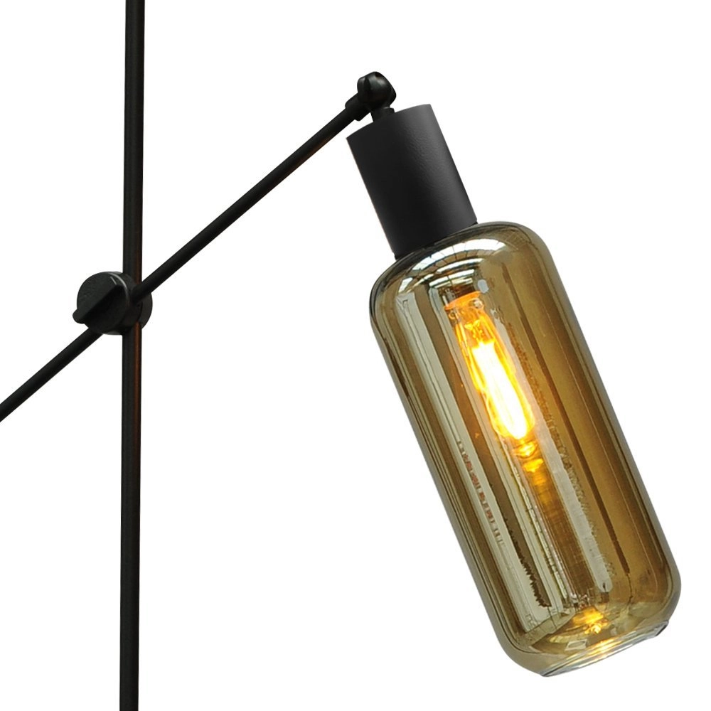 Floor lamp black Bounty adjustable with cylindrical glass Masterlight 8718121248400