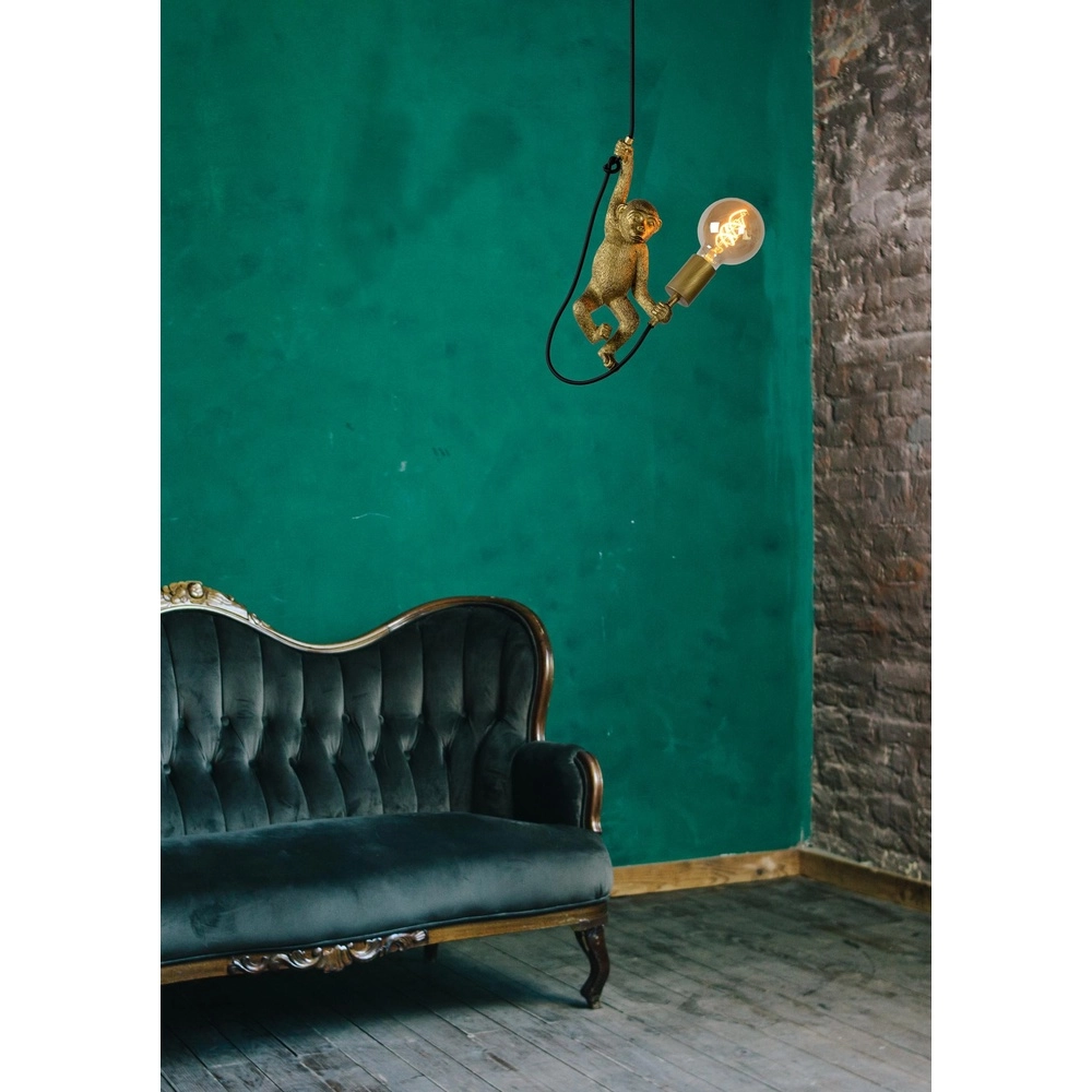 Pendant lamp Extravaganza Chimp monkey black with gold Lucide 5411212105318