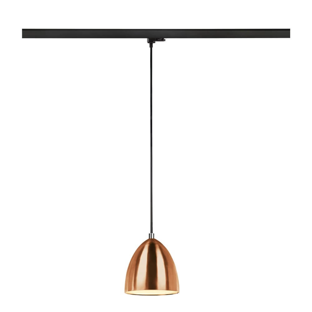 3-phase rail pendant Para Cone Red brass