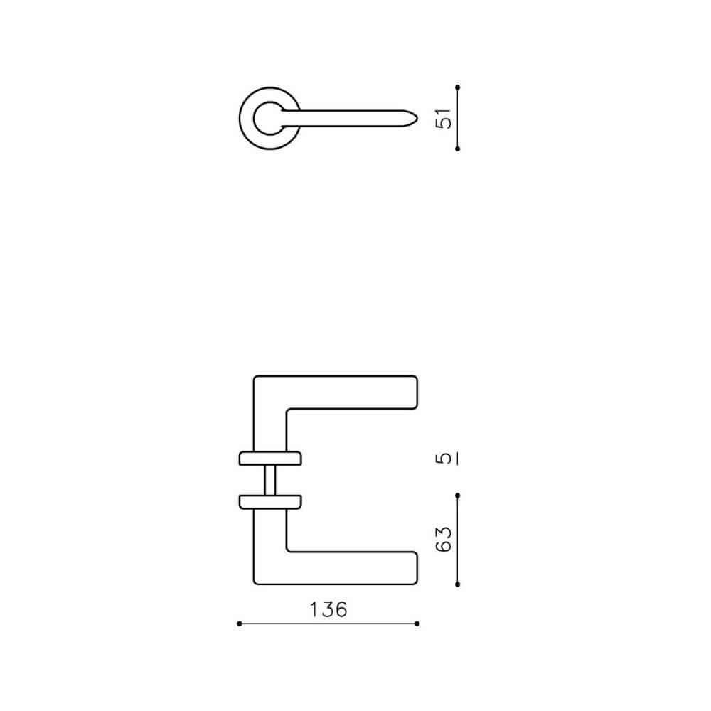 Design door handle Tecno Matte nickel Olivari 8714186478240