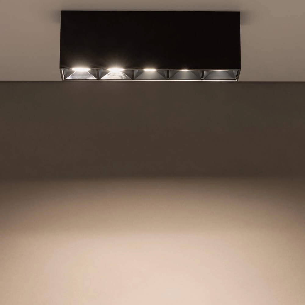 Black surface-mounted spotlight Midi Led 5x1 LEDs - 3000K Lyora 5903139100557