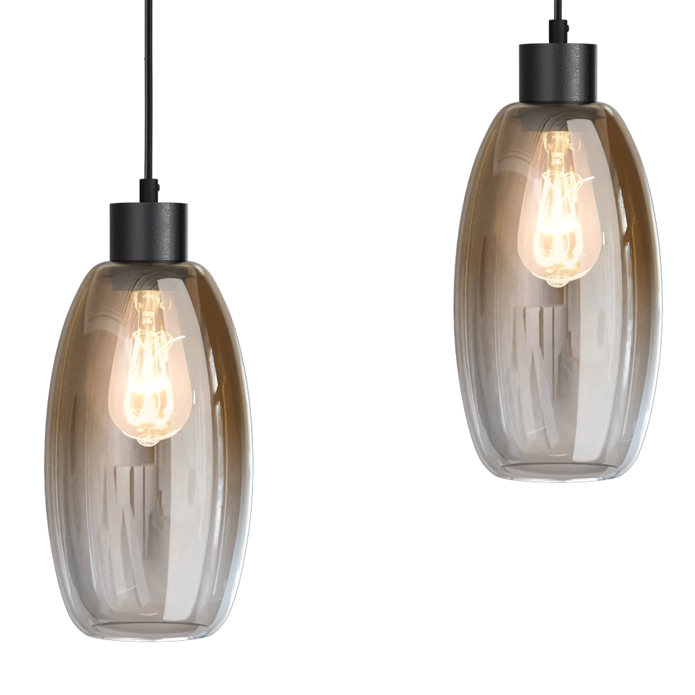 Glass pendant lamp Olive 5x Ø 15cm - black Masterlight 8718121394091