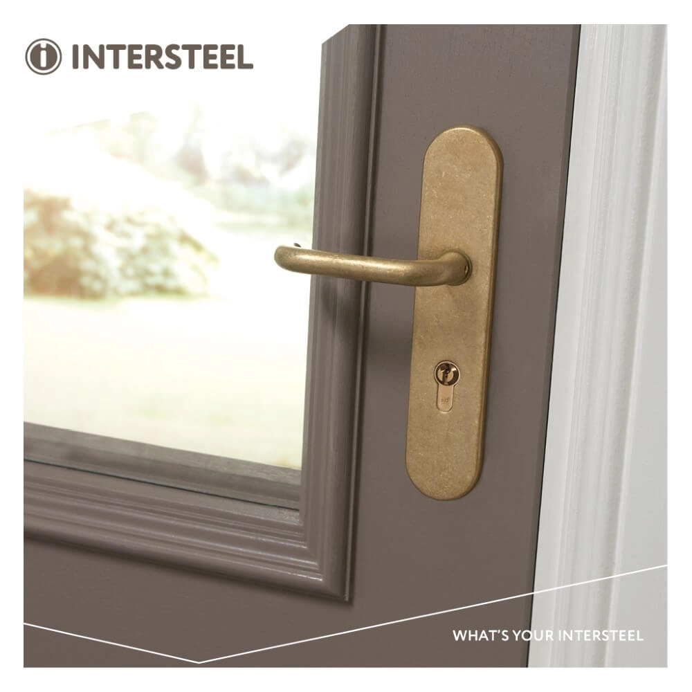 Front door fittings Vurano PC72mm brass drummed Intersteel 8714186119792