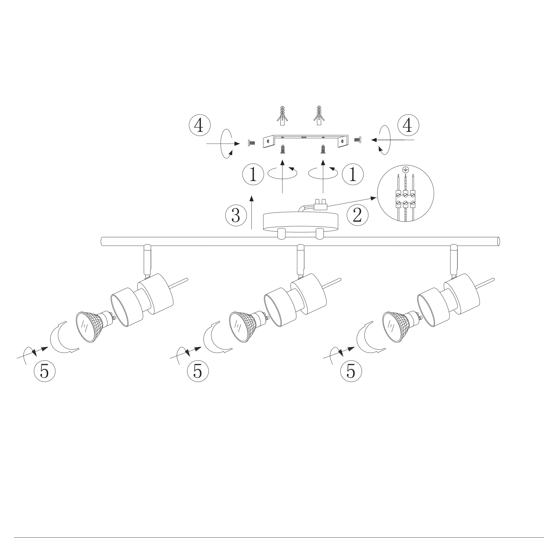 LED surface-mounted spotlight Natasja LED 3-light Steinhauer 8712746134988
