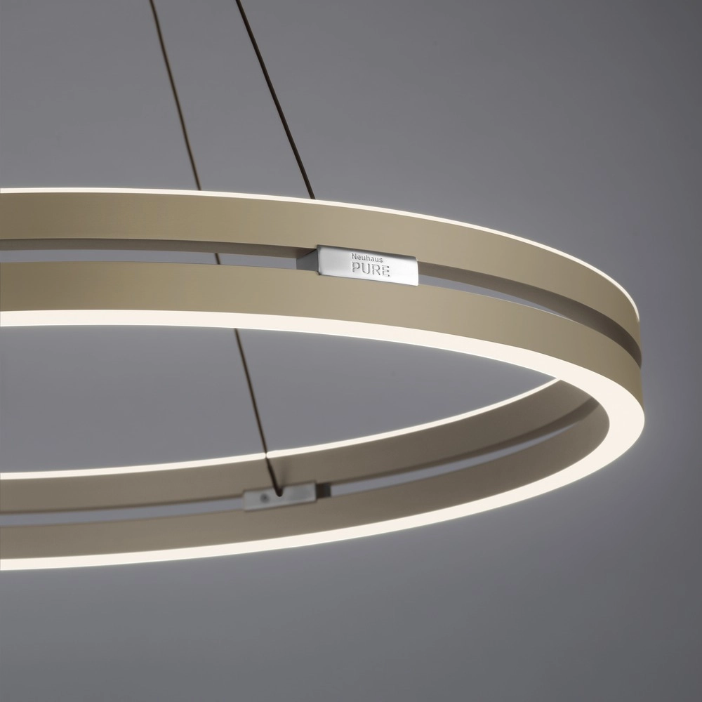 Office pendant lamp Pure E-Loop bronce - Ø 70cm Paul Neuhaus 4012248398364