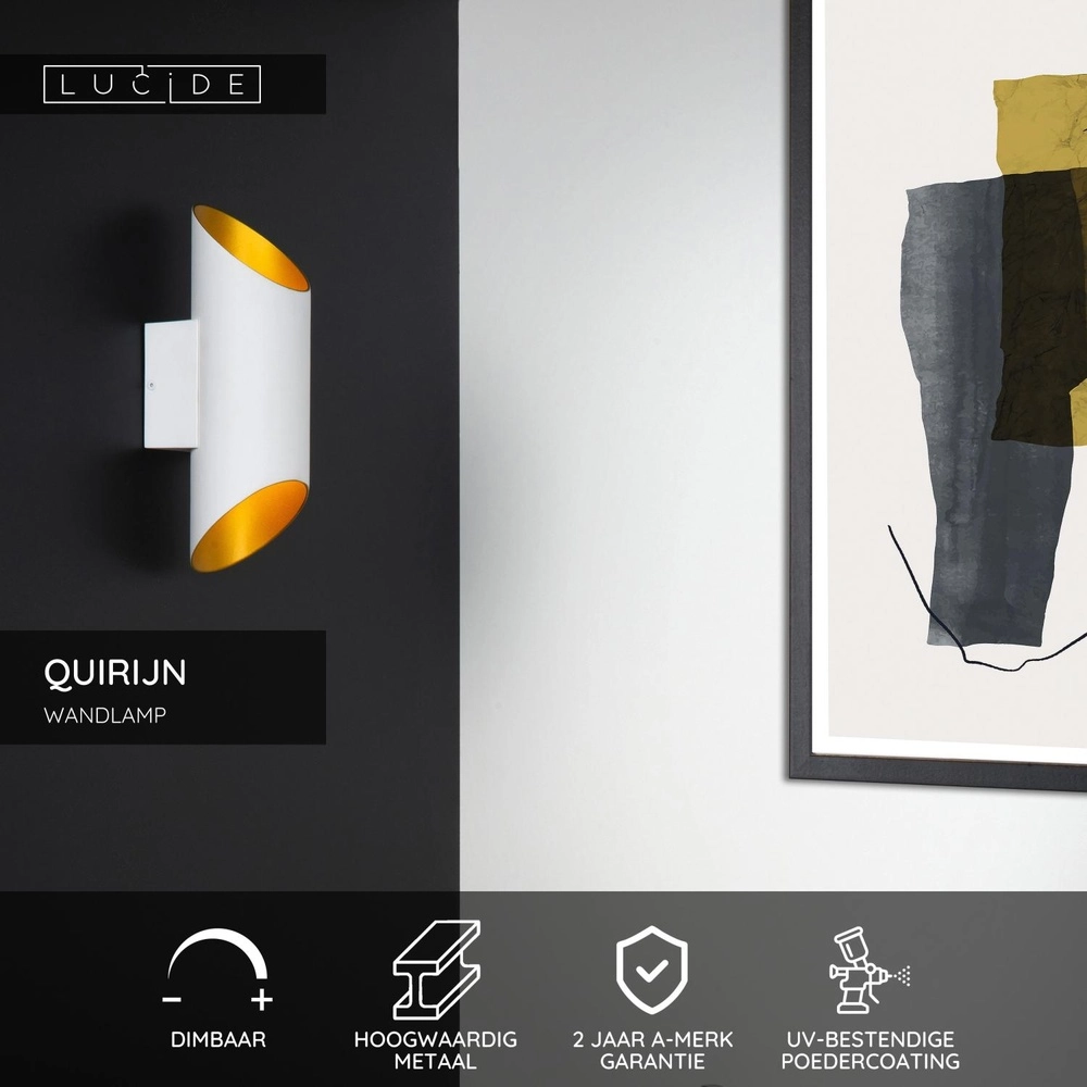 Wall spotlight Quirijn white Lucide 5411212093066