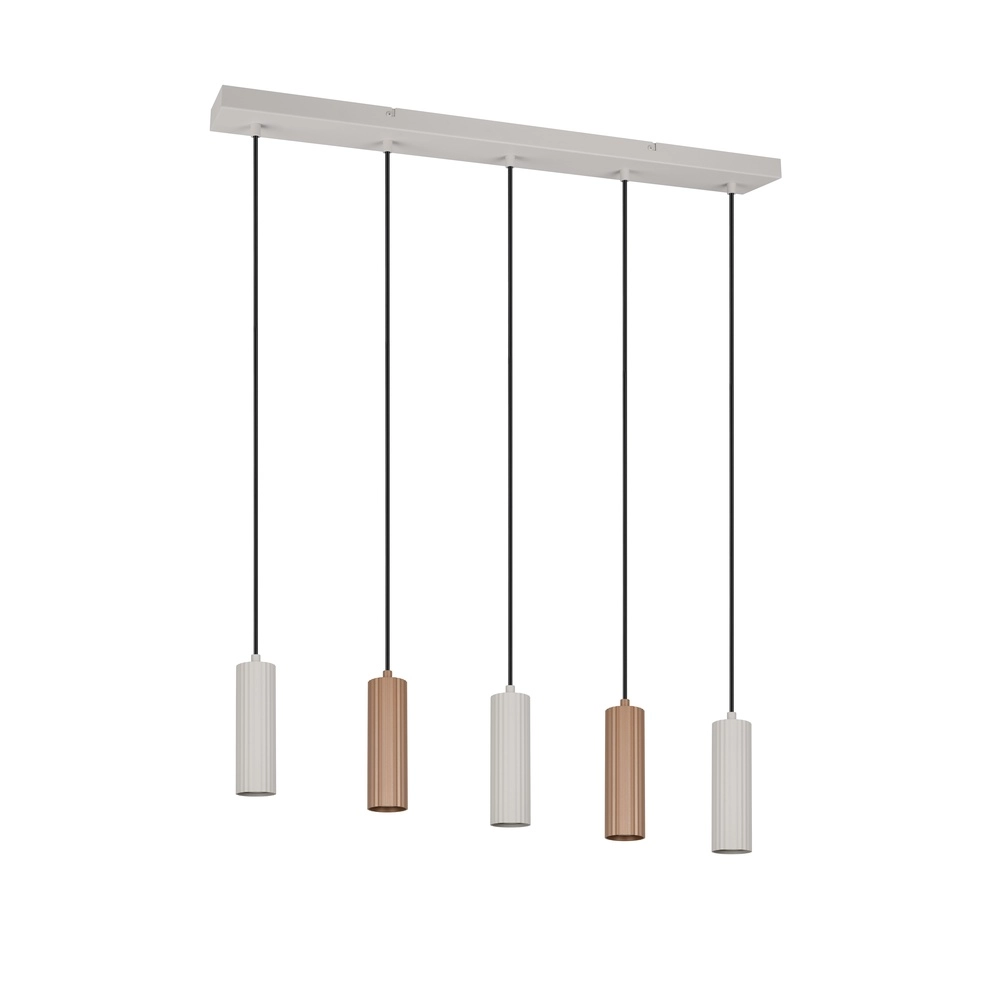 Pendant lamp Soka 5-light mocha brown and grey Trio 4017807670158
