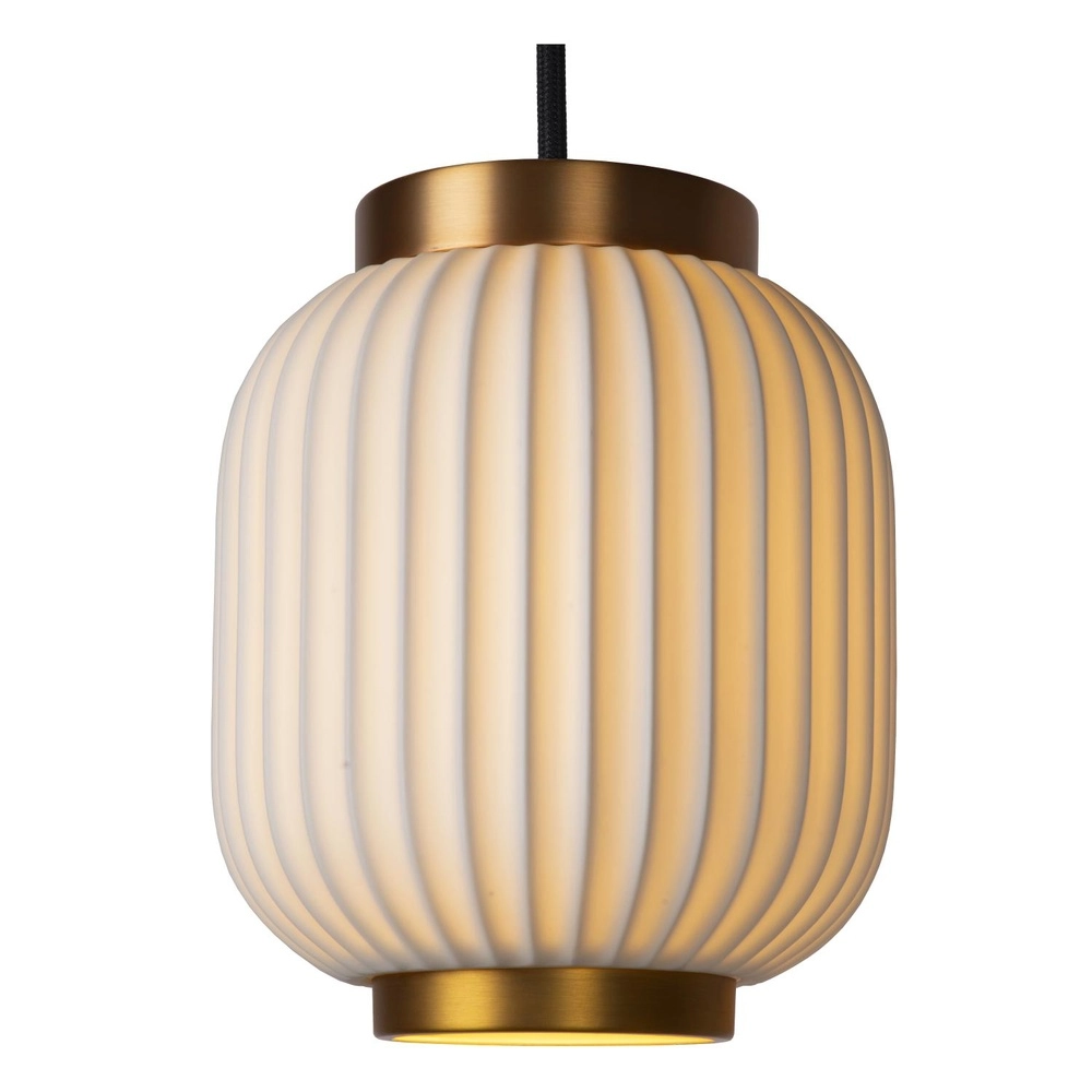 Design pendant lamp Gosse 3-light gold with white Lucide 5411212134189