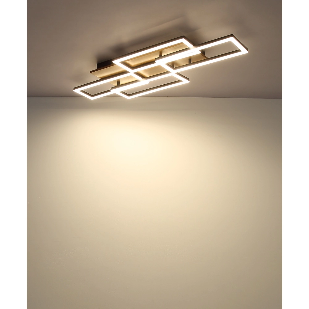 Design ceiling lamp Jeffry black with wood Globo 9007371533824