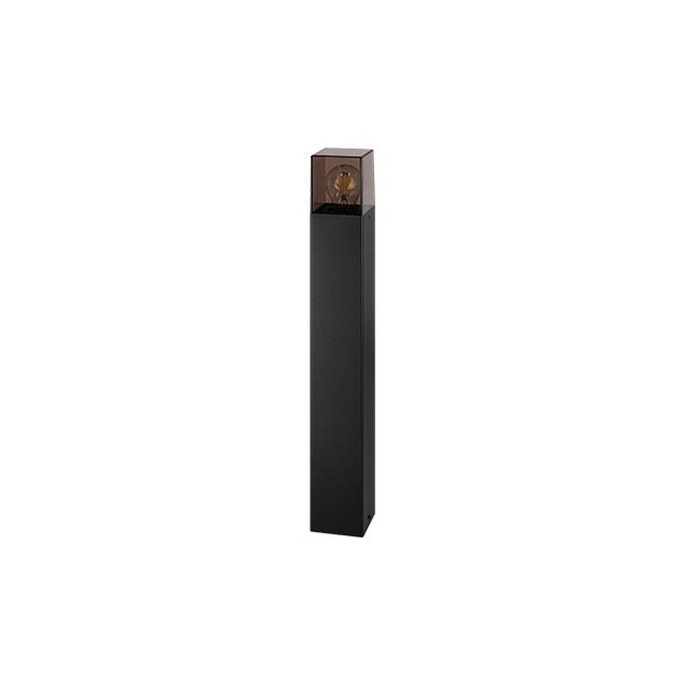 Modern garden lamp Denver black with smoke glass 60cm
