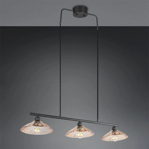 Classic pendant lamp Eluna 3-light black Trio 4017807682502