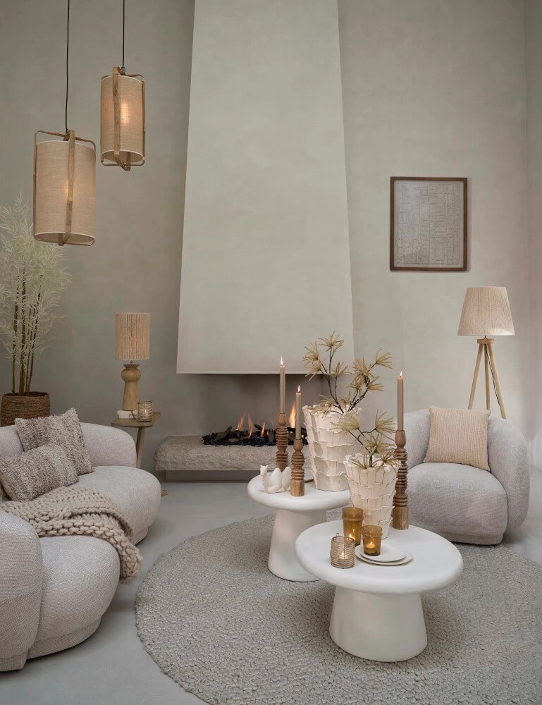 Cream pendant lamp Sendai Ø 27cm Light & Living 8717807693435