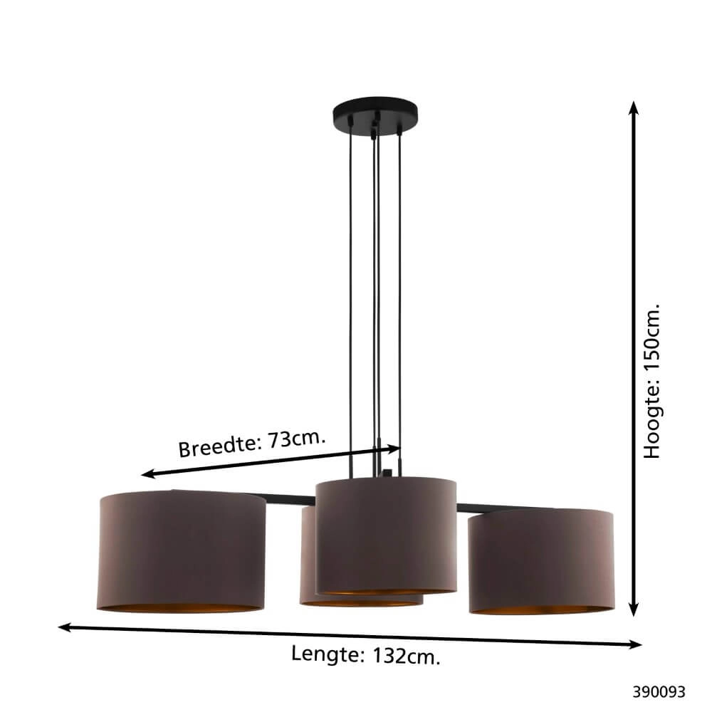 Chic hanging lamp Honduras with 4 hoods Stars of Light 9008606221462