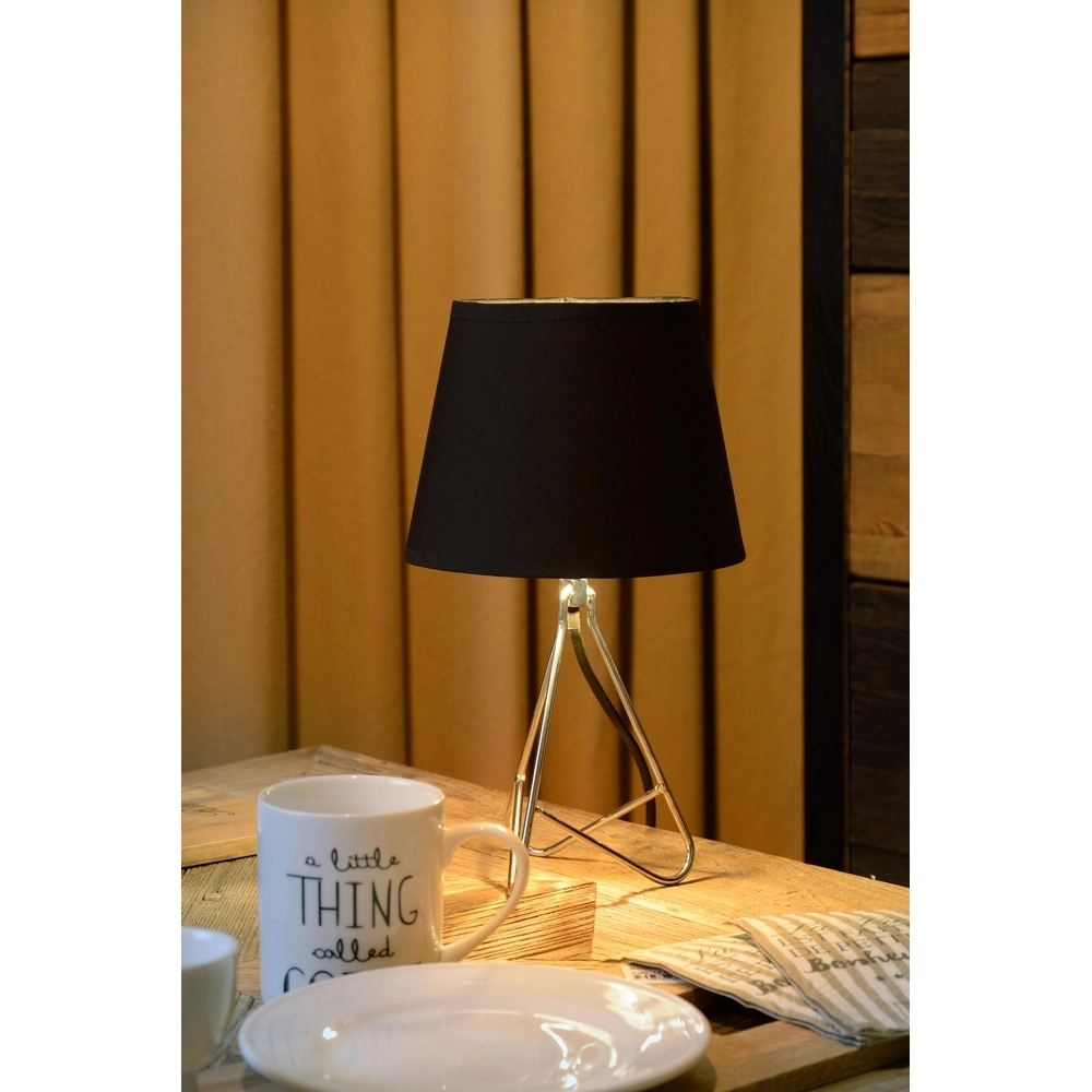 Table lamp Gitta chrome with black cap Lucide 5411212470072