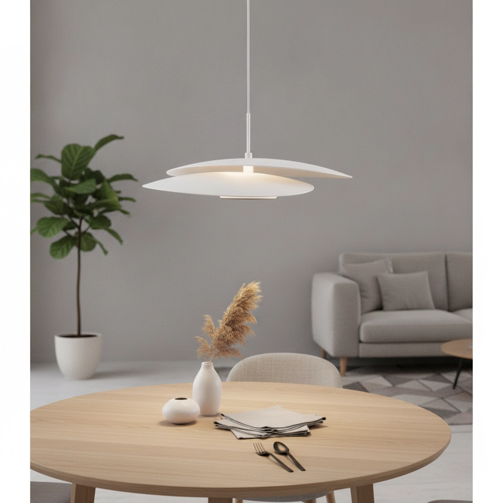 Pendant lamp Olea design white Ø 35cm