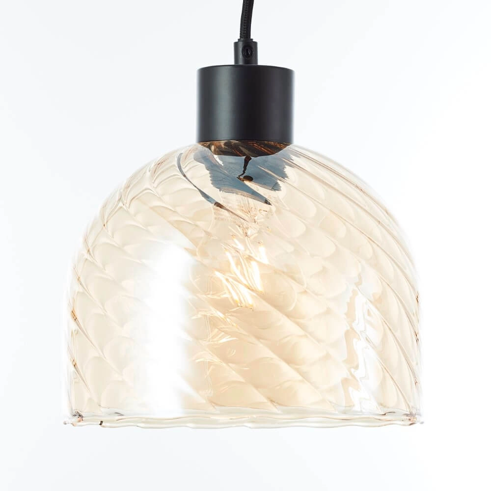 Pendant lamp Casto black with amber glass Brilliant 4004353446863