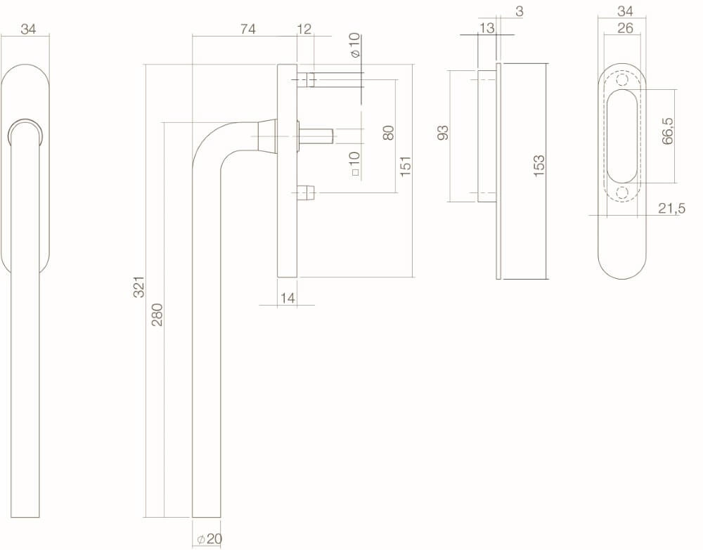 Sliding door fittings Slydo Stainless steel Intersteel 8714186083918