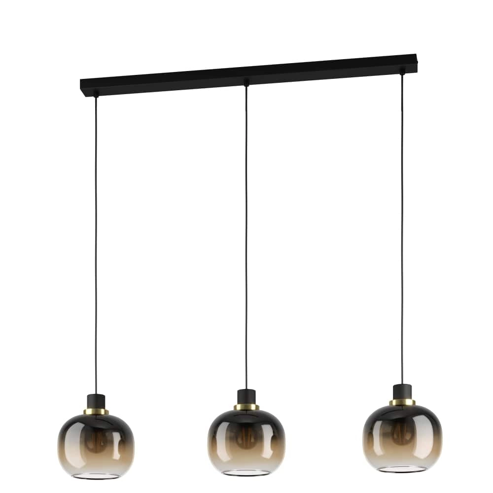 Dining table pendant lamp Oilella 3x glass