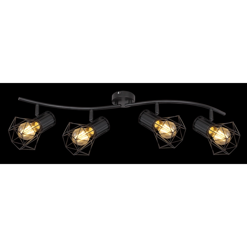 Ceiling lamp Priska 4-light black Globo 9007371406173