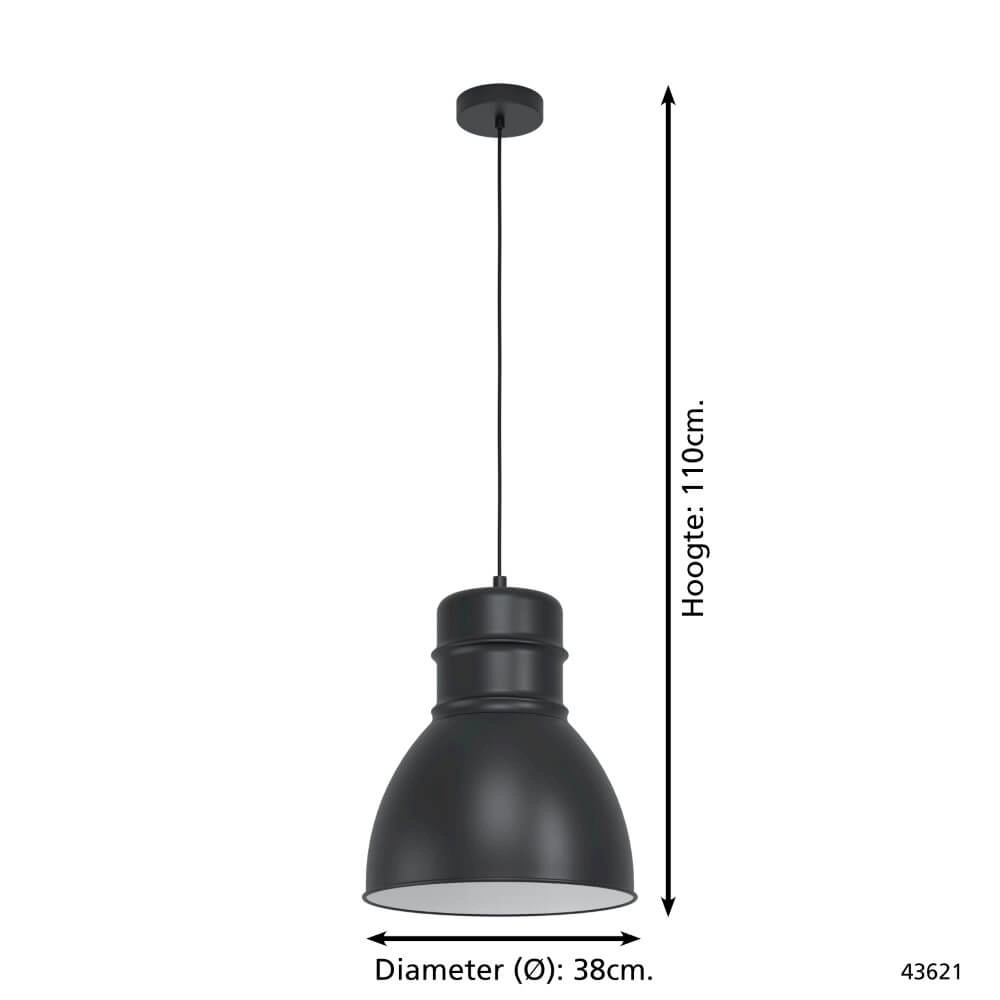 Black hanging lamp Ebury Ø 38cm Eglo 9002759436216