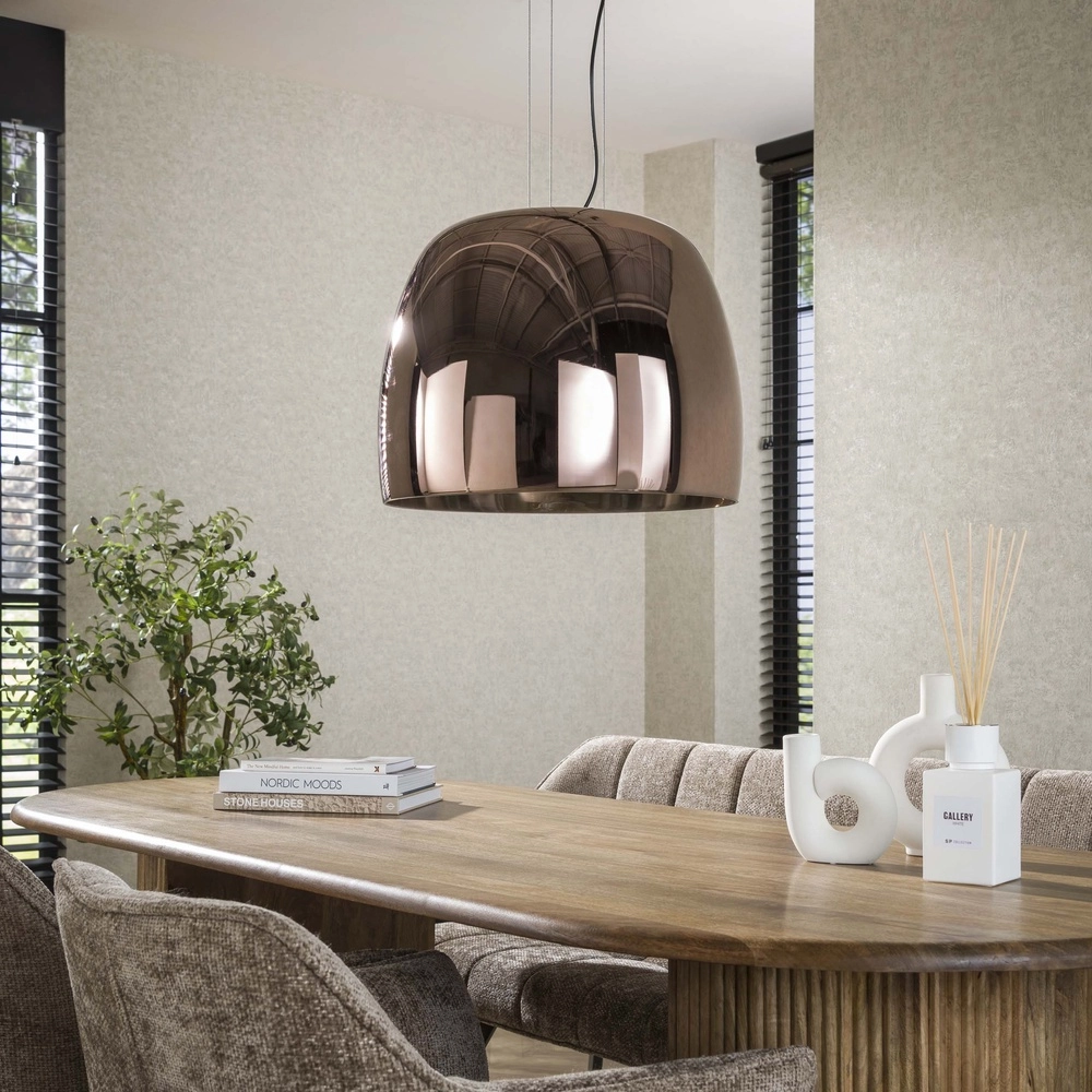 Glass pendant lamp Drift Ø 48cm - copper glass Lyora 8716803512733