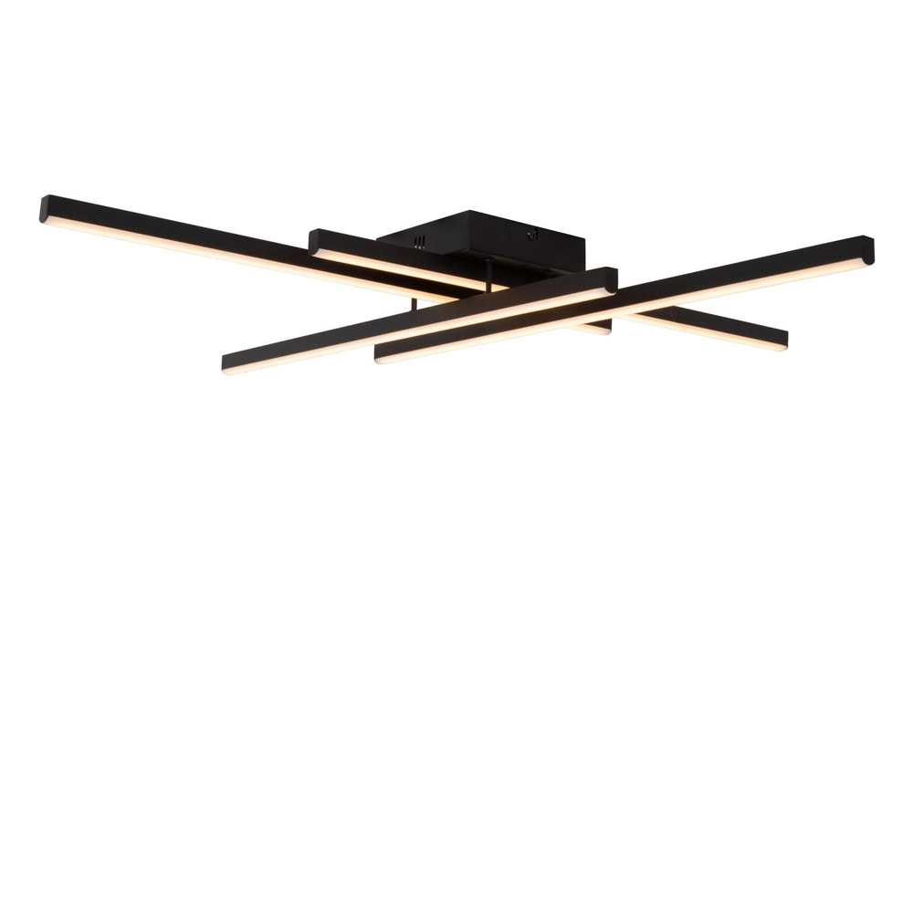 Modern ceiling lamp Novak black dimmable Lucide 5411212782946