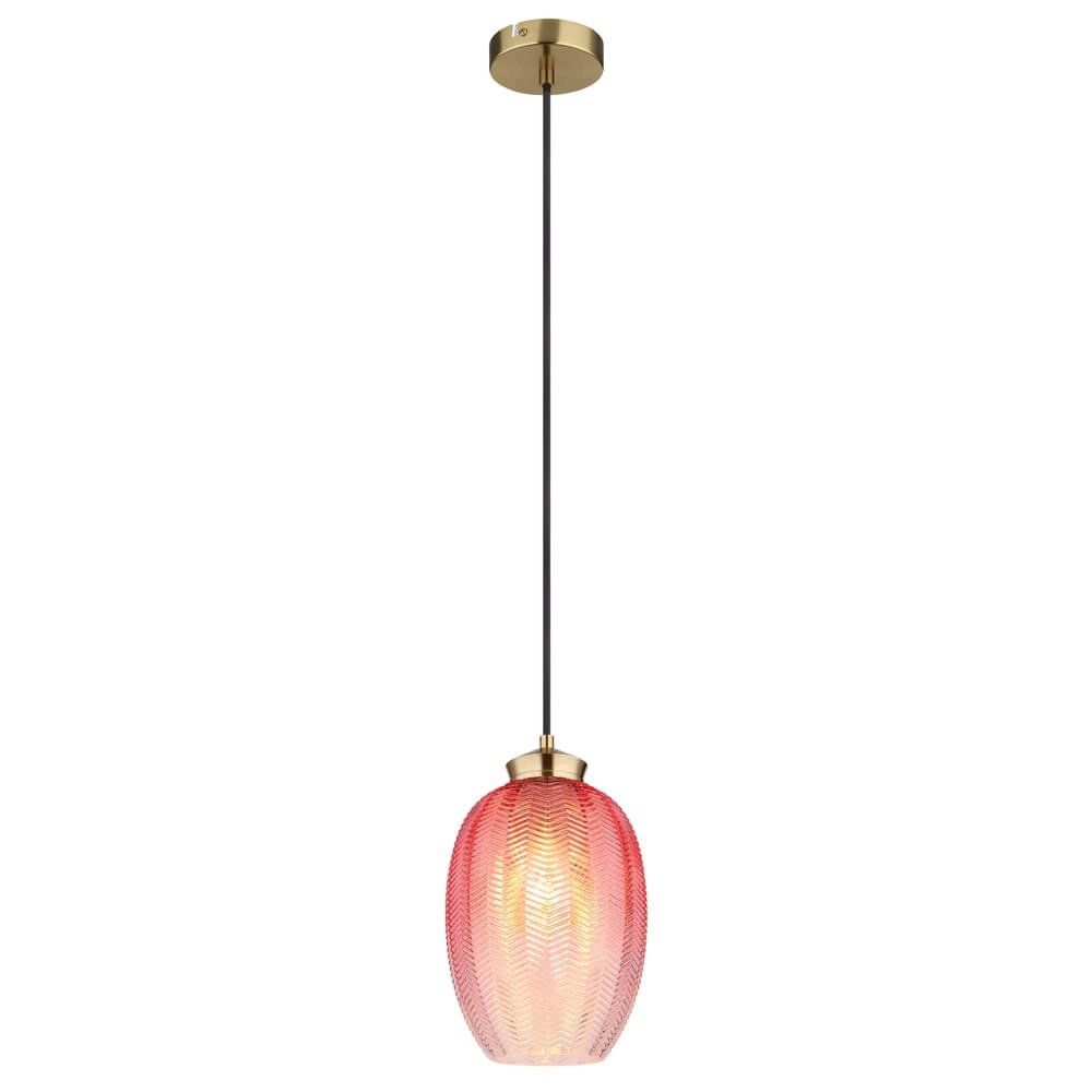 Pendant lamp Jessica with pink glass Ø 18cm