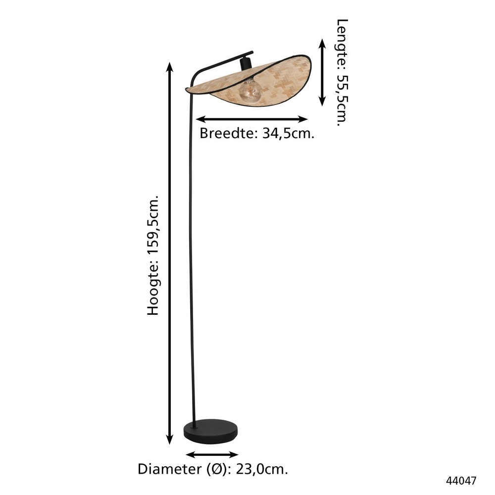 Rattan floor lamp Marywell 160cm Eglo 9002759440473