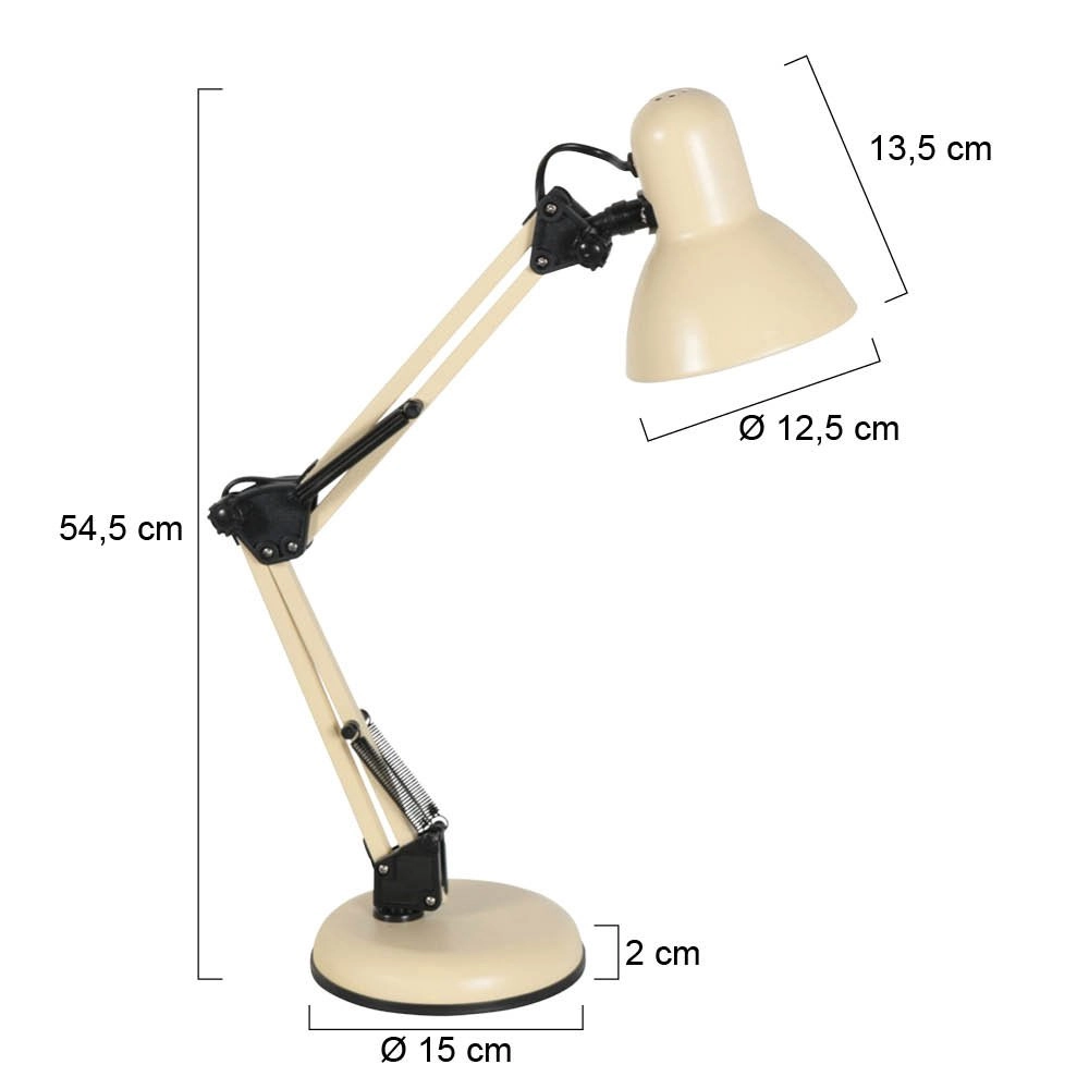 Sand colored desk lamp Study adjustable - 1x E27 Steinhauer 8712746189865
