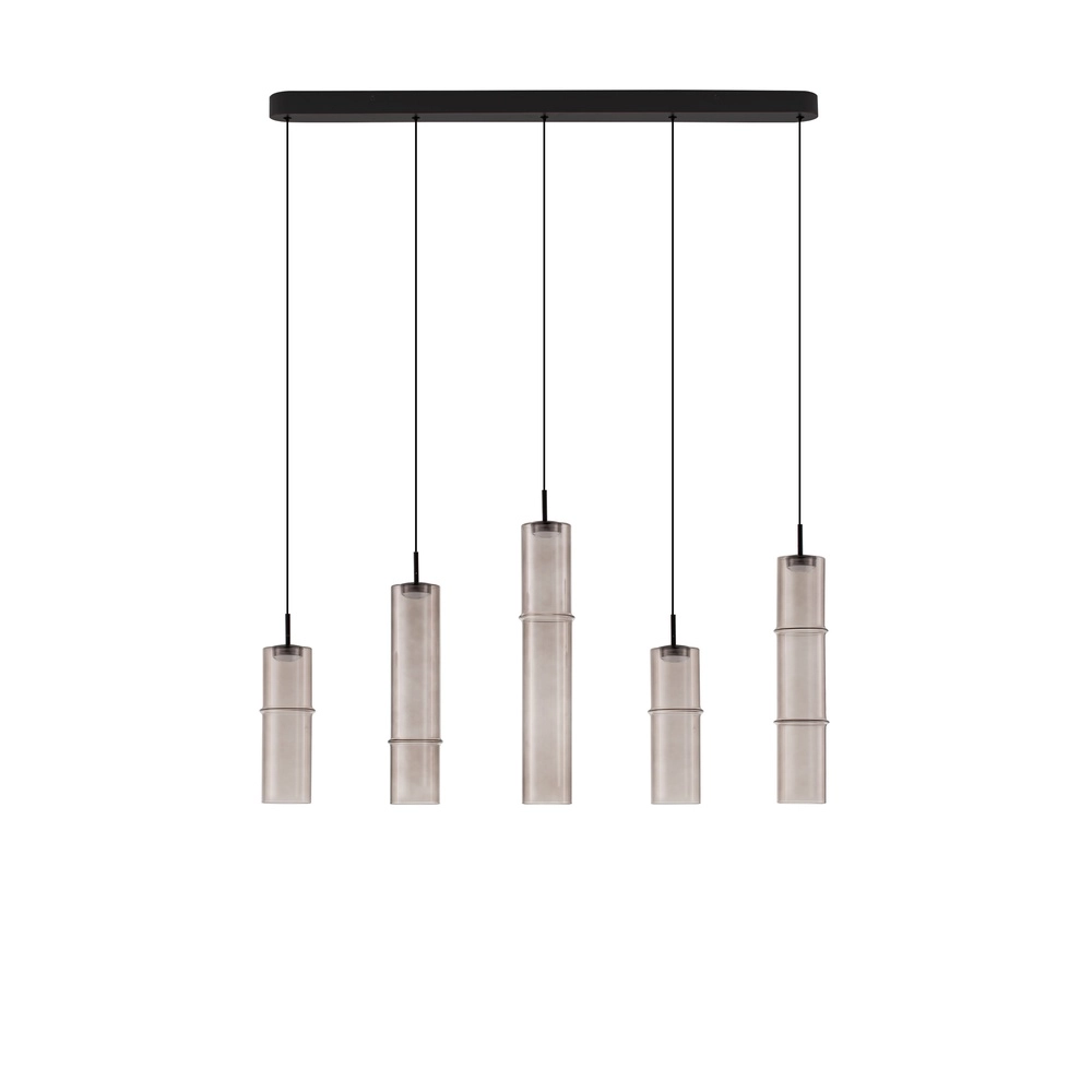 Unique pendant lamp Sano straight 5-light smoke glass Lyora 5212017474070