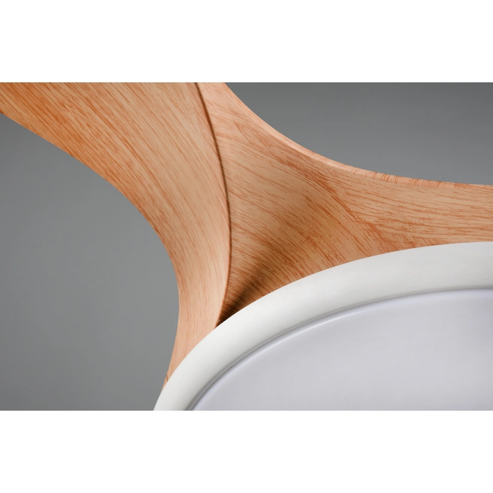 White fan Flen with wooden tops Ø 108cm Trio 4017807689297