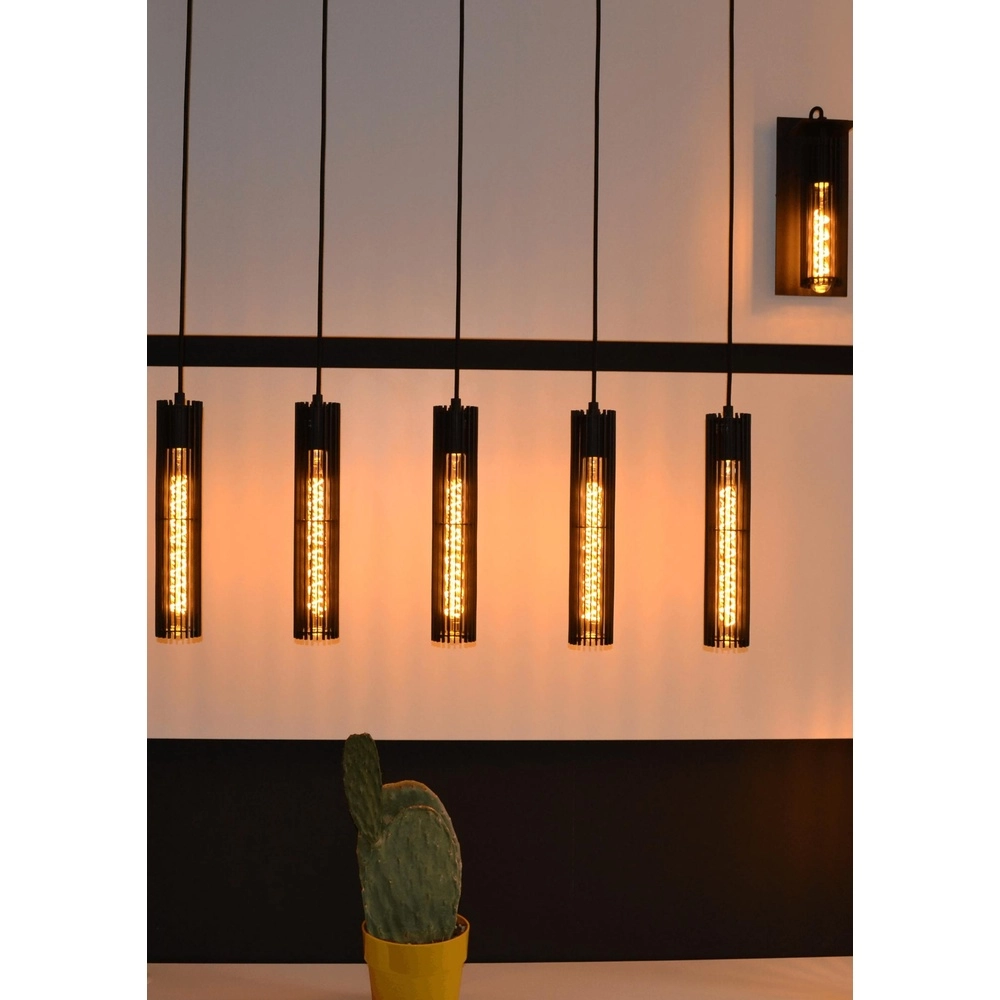 Design pendant lamp Lionel 5-light black Lucide 5411212730435