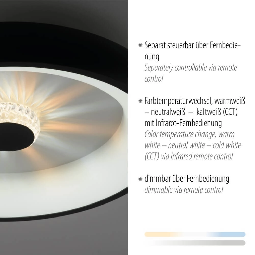Round ceiling lamp Vertigo black Ø 46,5cm Just Light 4043689994723